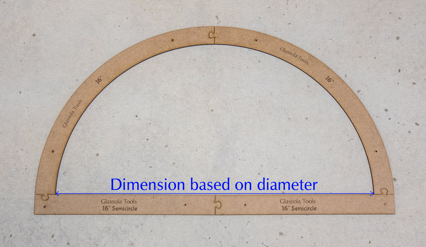 Glassola Tools Large Semicircle Layout Frame, with Measurements
