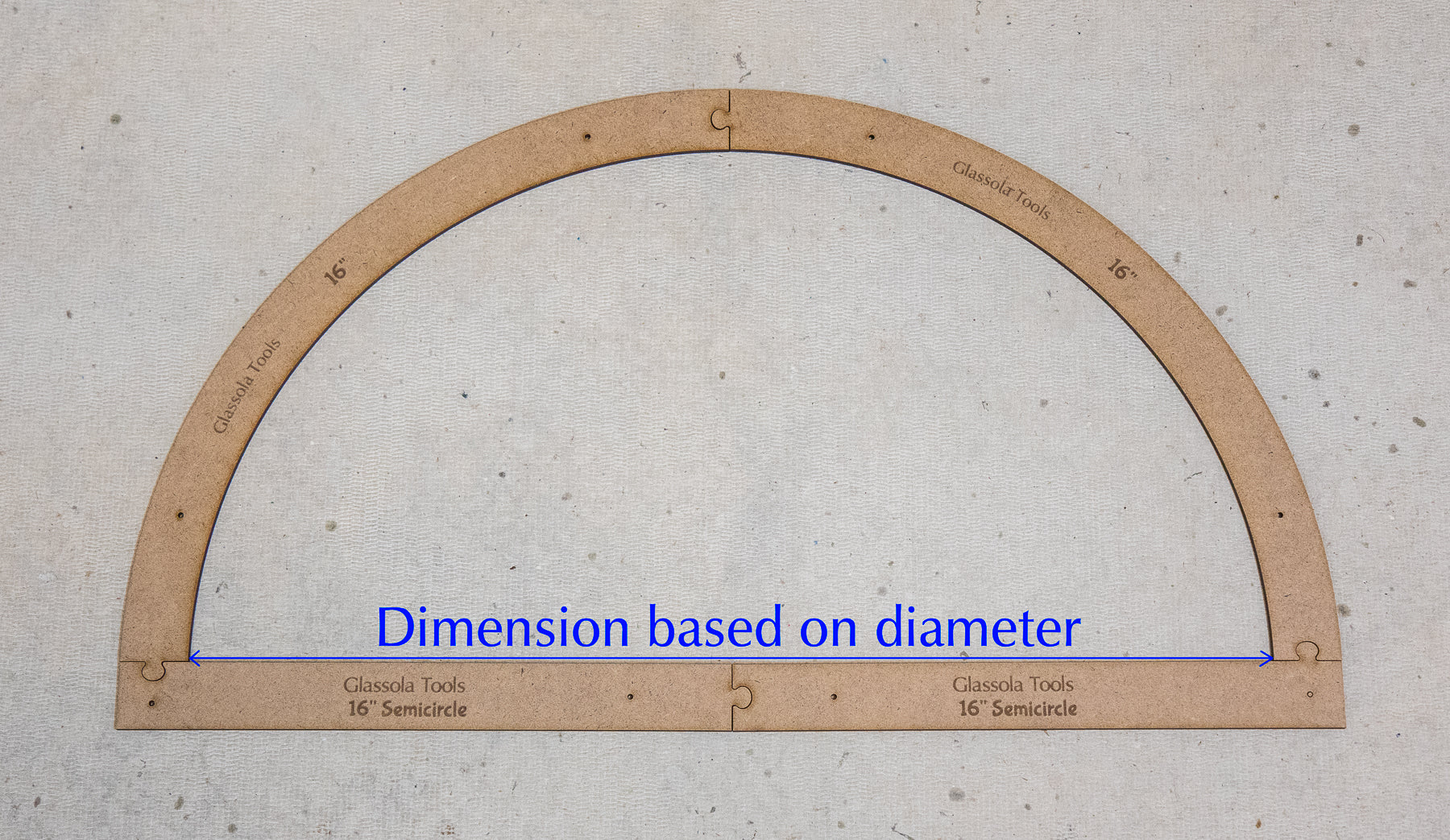 Glassola Tools Large Semicircle Layout Frame, with Measurements