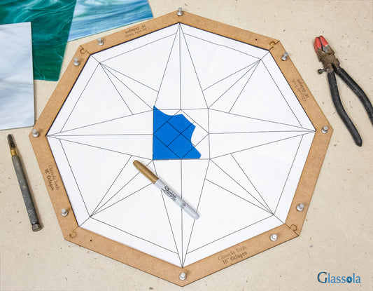 Glassola Tools Large Octagon Layout Frame, with Sample Pattern