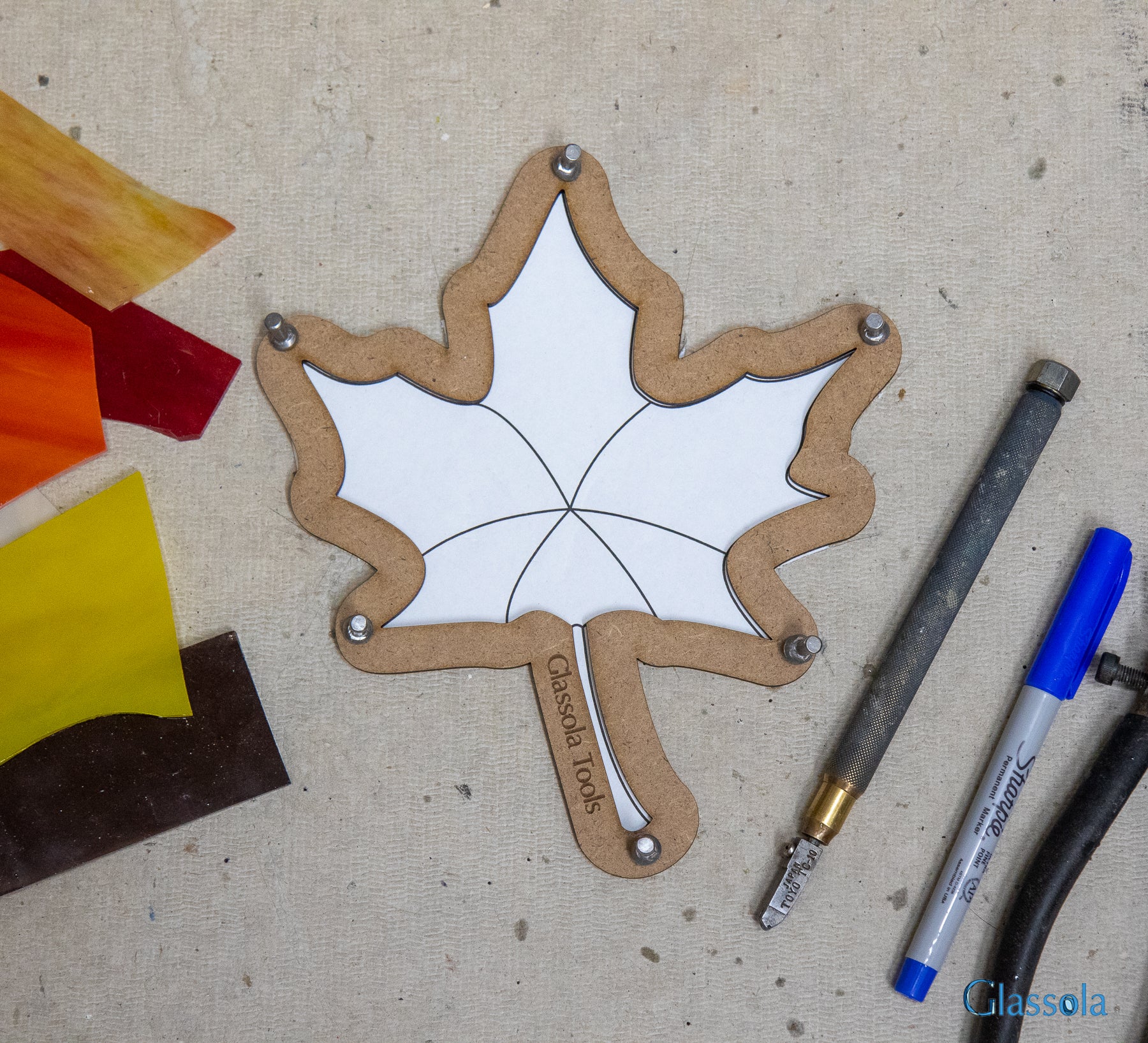Glassola Tools Autumn Maple Leaf Layout Frame
