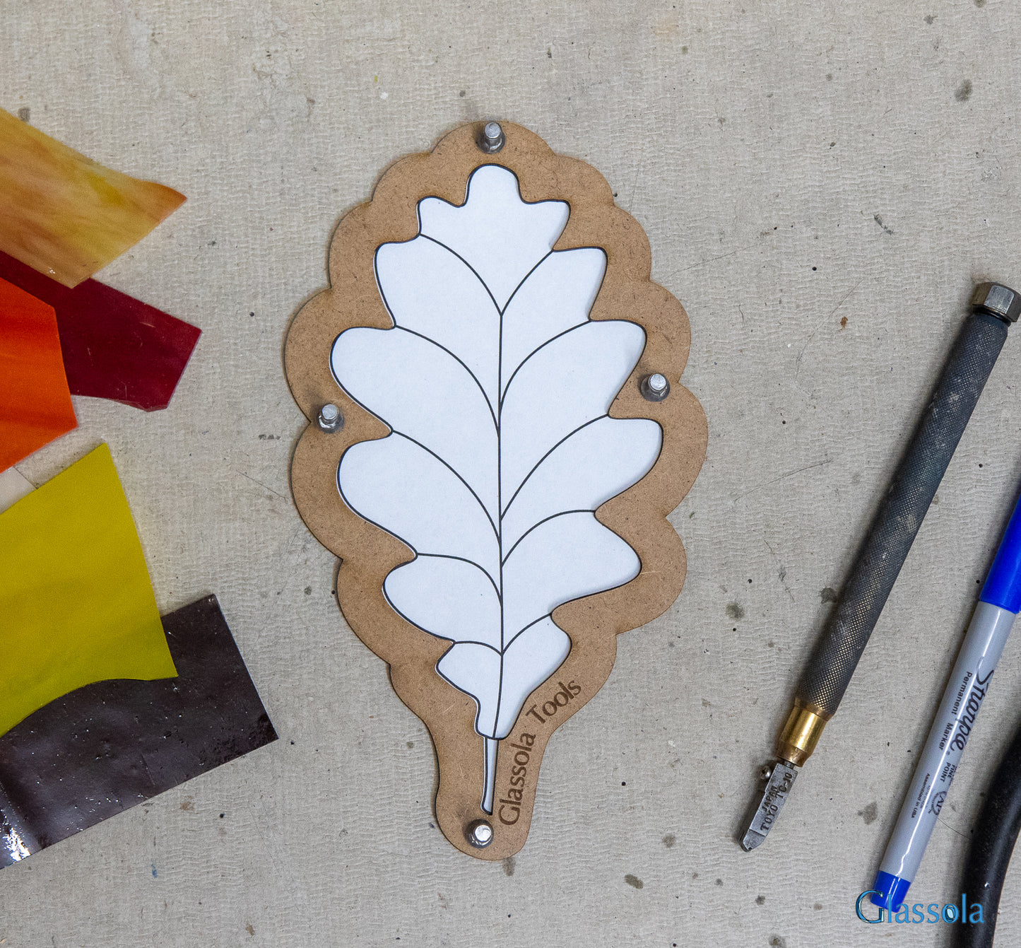 Glassola Tools Autumn Oak Leaf Layout Frame