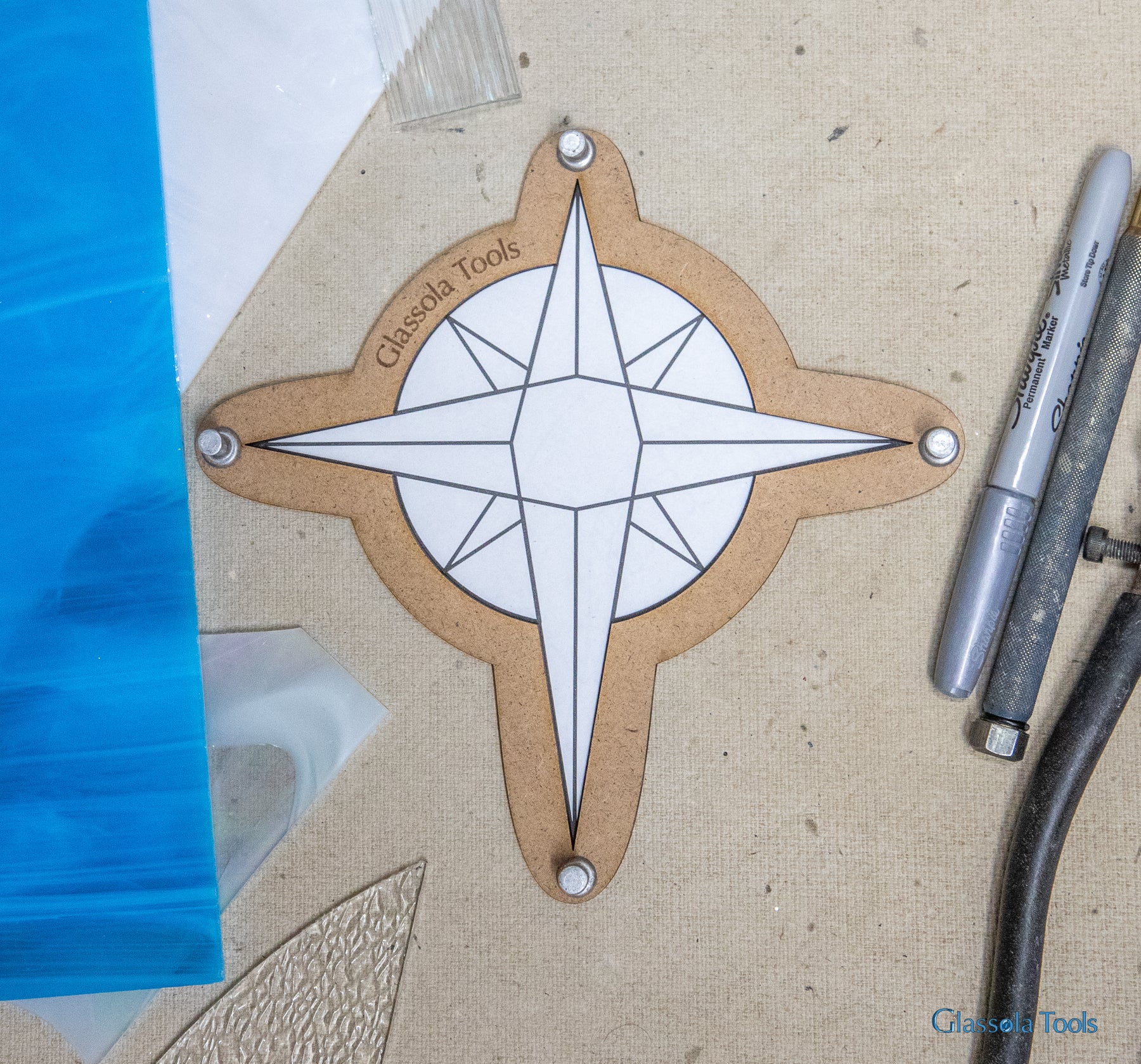 Glassola Tools Christmas Star Stained Glass Layout Frame