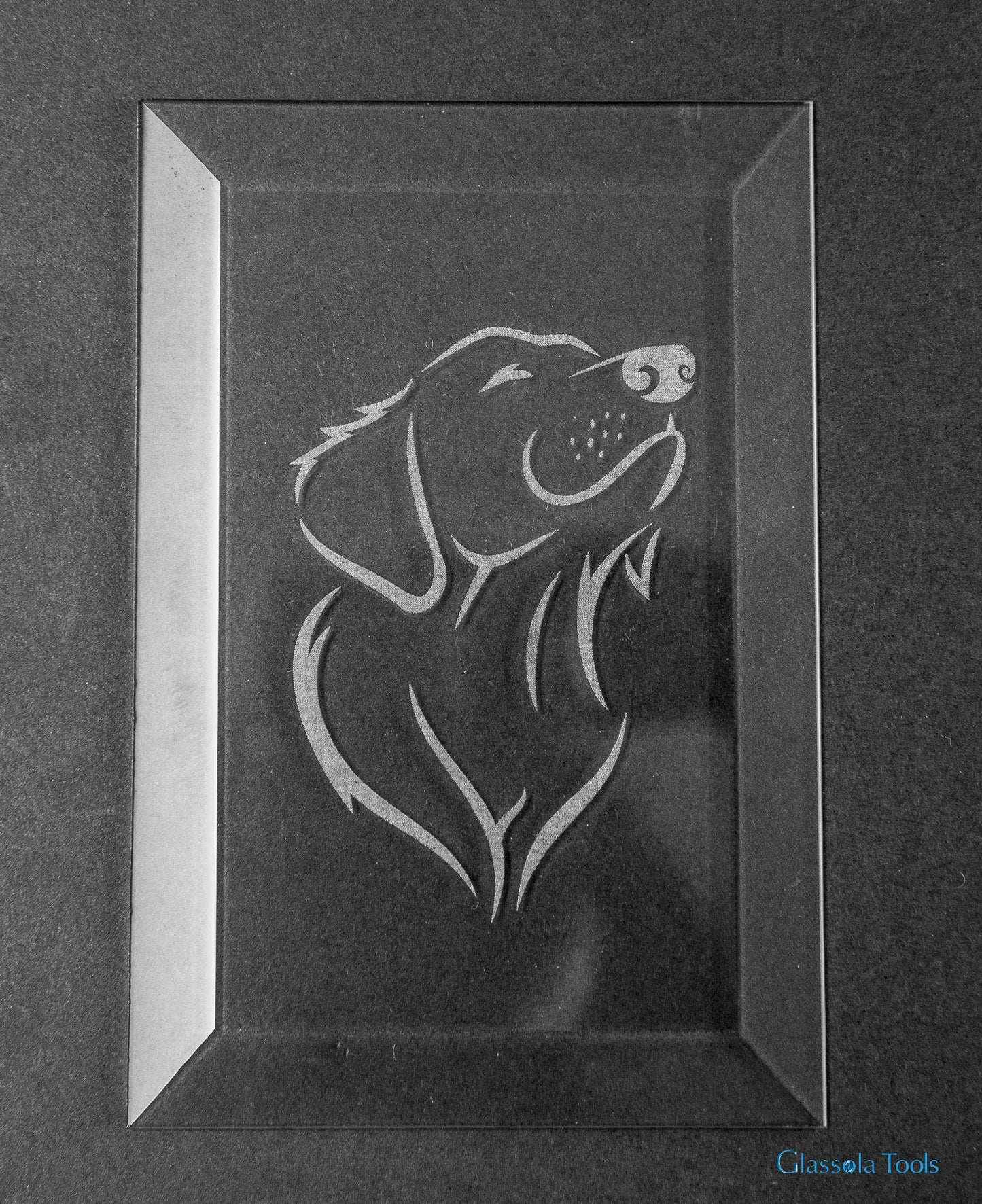 Engraved Bevel - Dog Happy Face