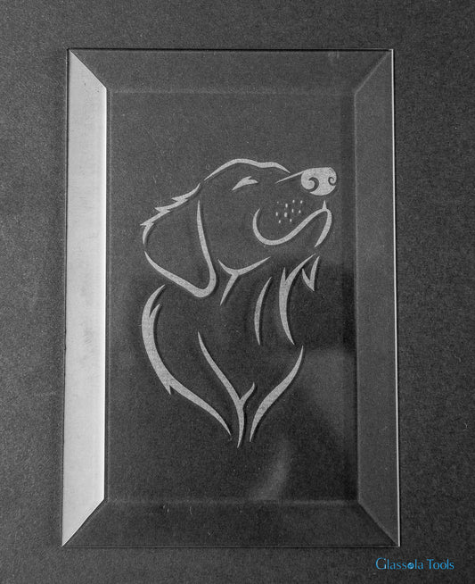 Engraved Bevel - Dog Happy Face