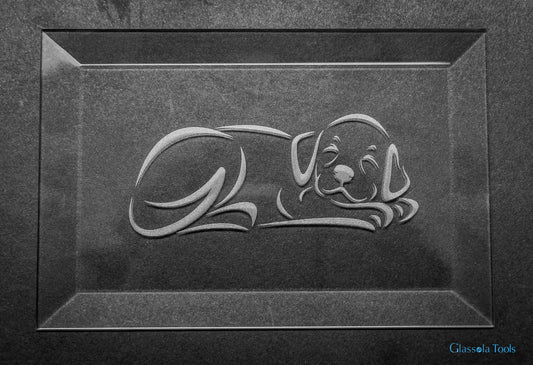 Engraved Bevel - Dog Sleepy Puppy