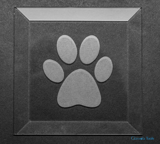 Engraved Bevel - Paw Print