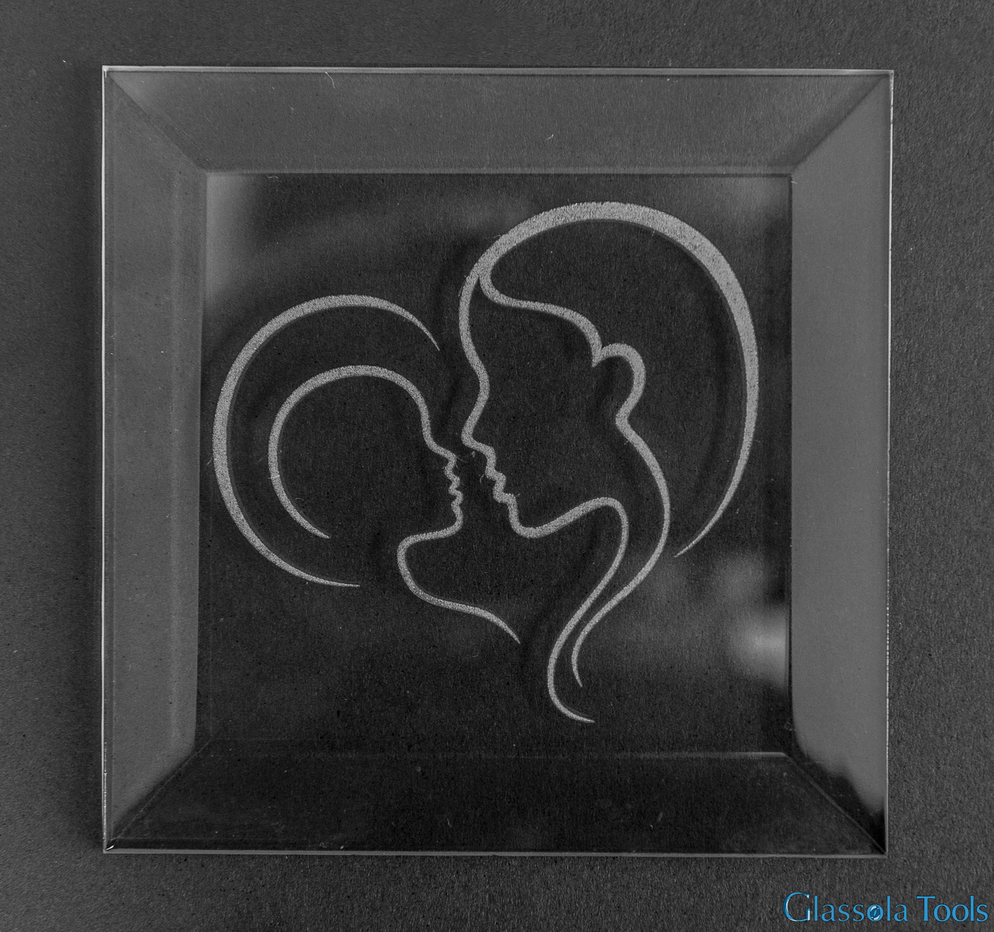 Engraved Bevel - Mother-Child-Heart
