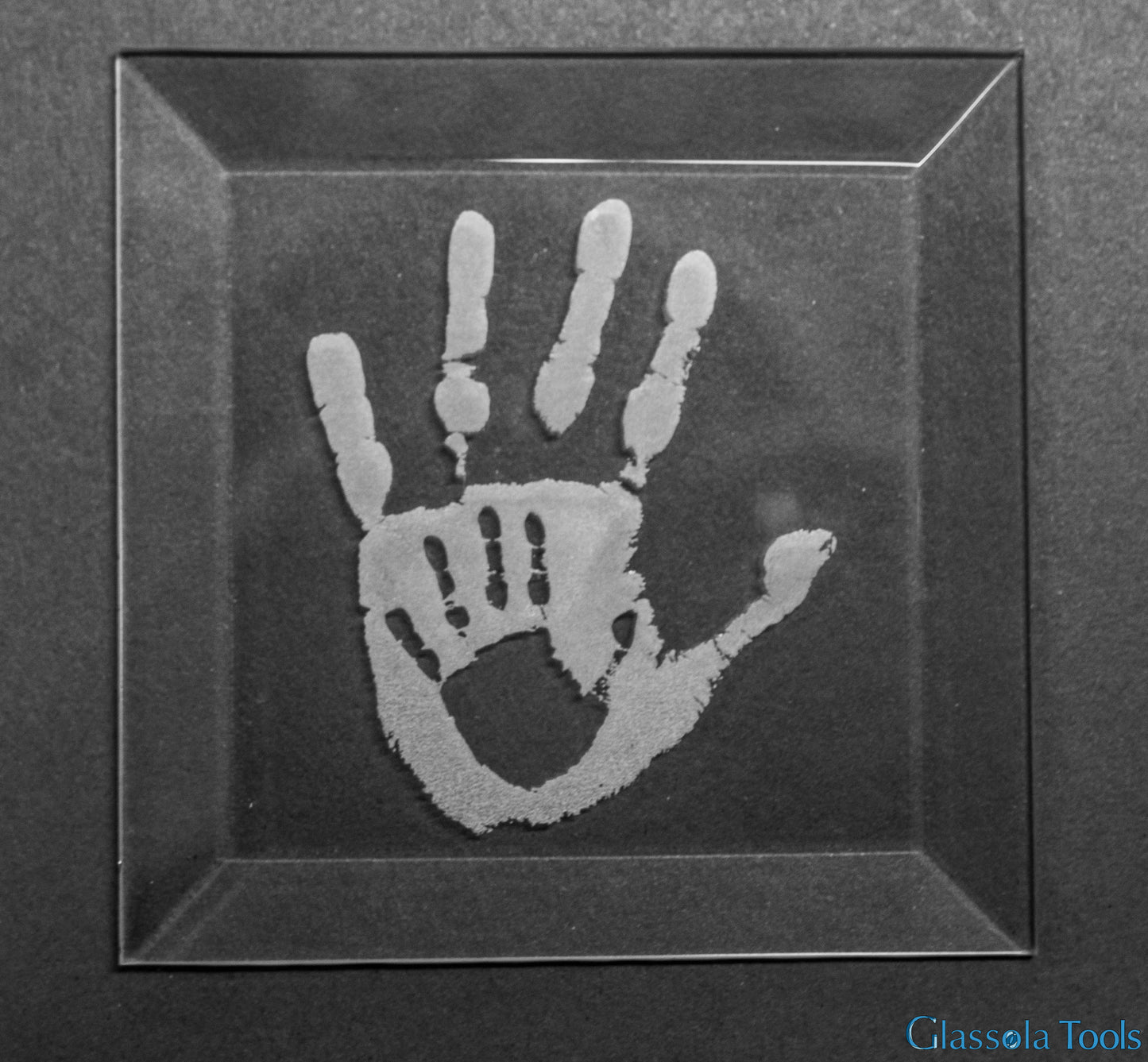 Engraved Bevel - Palm Prints