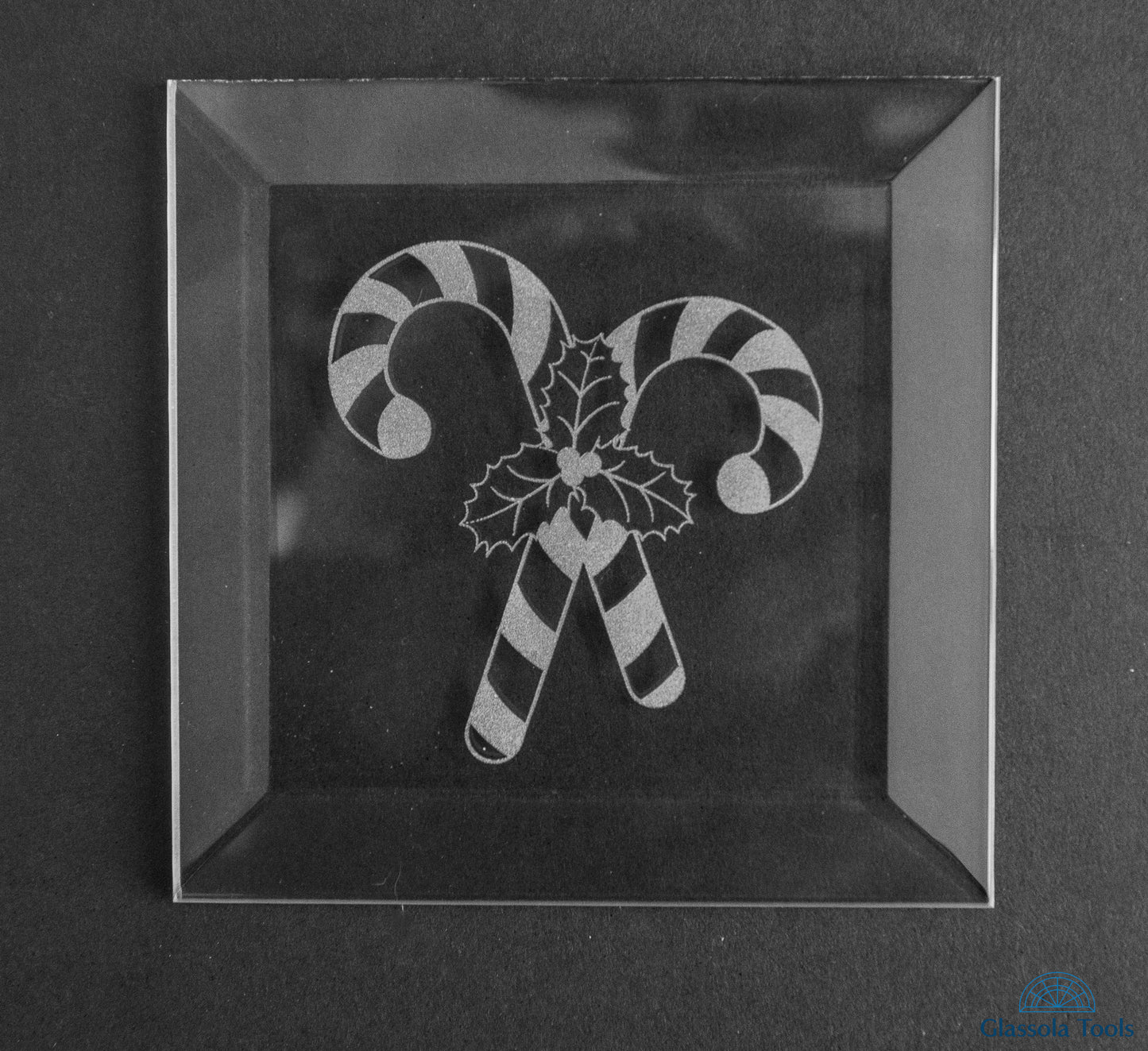 Engraved Bevel - Christmas - Candy Canes