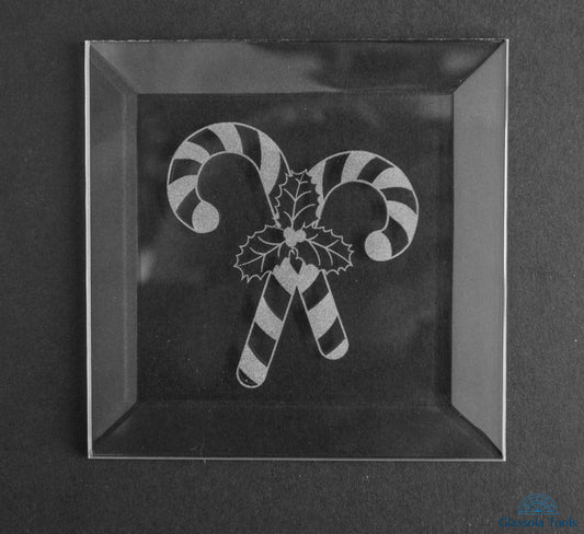 Engraved Bevel - Christmas - Candy Canes