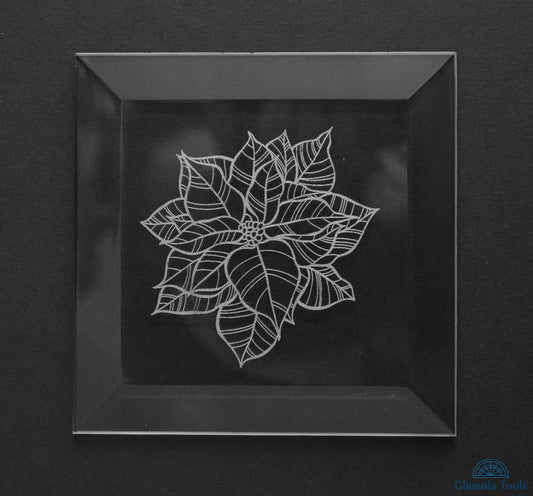 Engraved Bevel - Christmas - Poinsettia