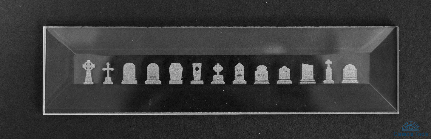Engraved Bevel - Halloween Tombstones Border