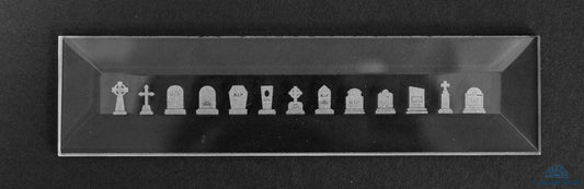 Engraved Bevel - Halloween Tombstones Border