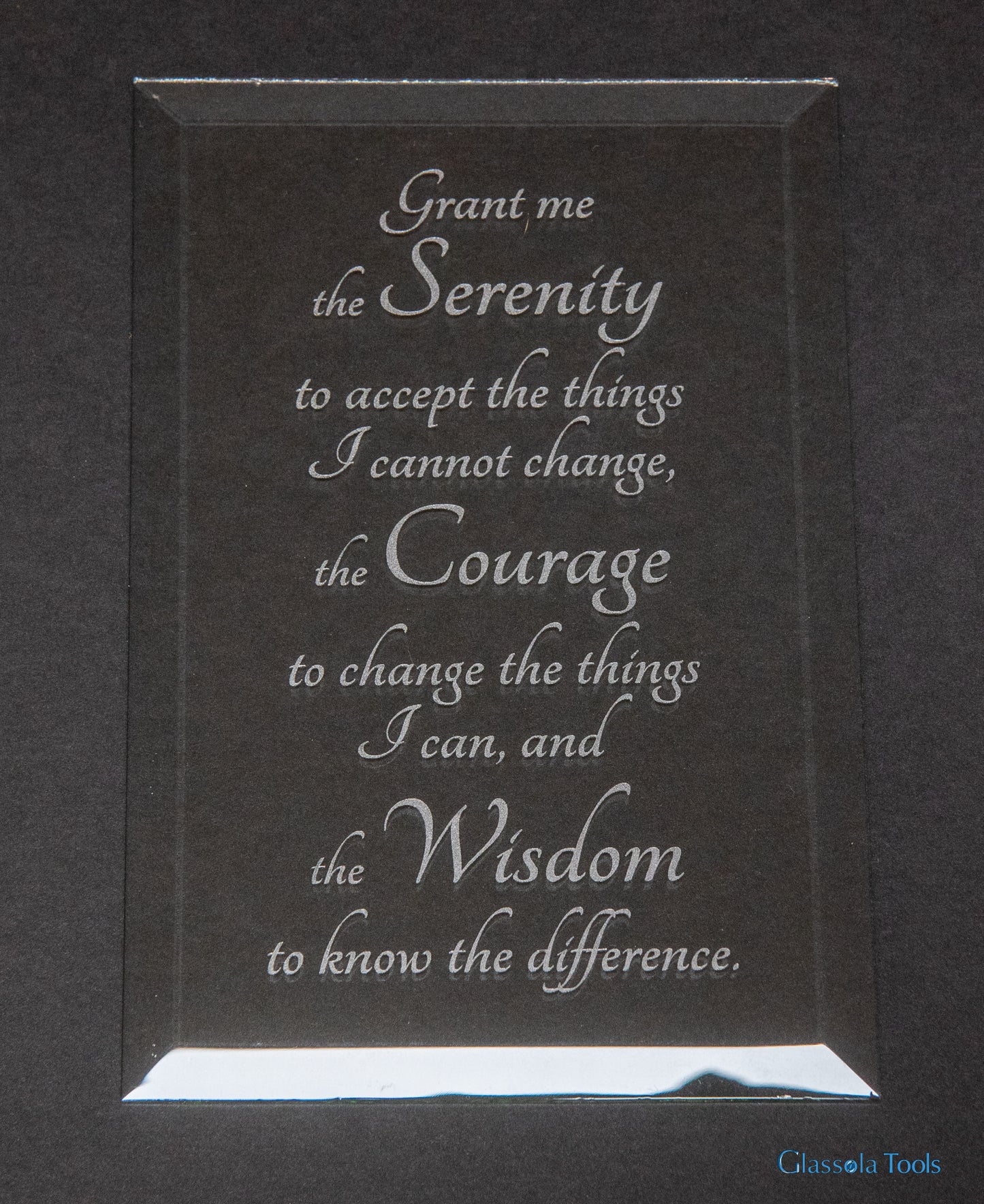 Engraved Bevel - Serenity Prayer