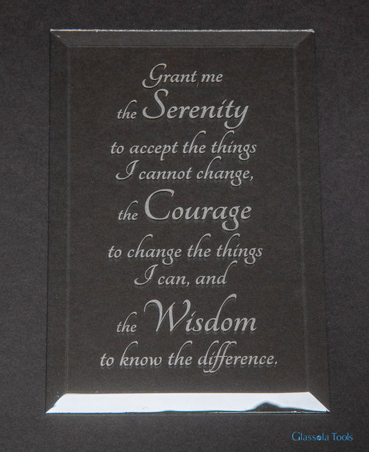 Engraved Bevel - Serenity Prayer