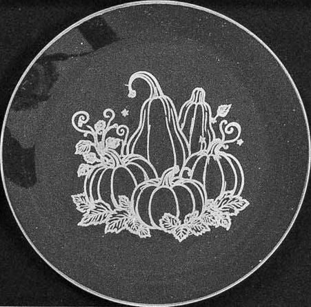 Autumn Gourds Engraved Bevel