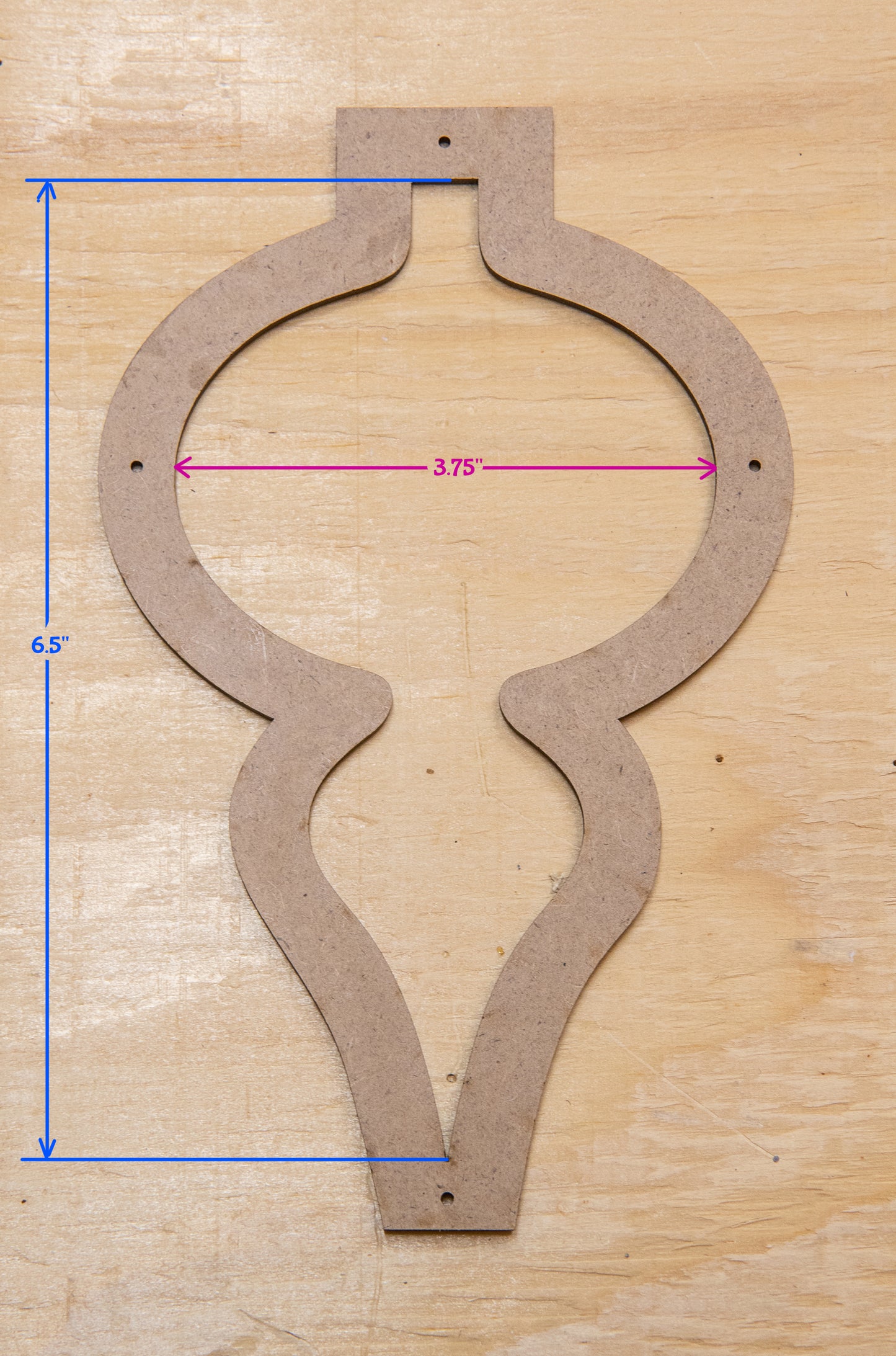 Glassola Tools Double Curve Ornament Layout Frame, with Measurements