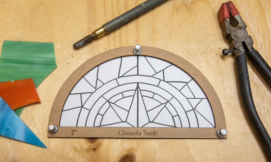 Glassola Tools Semicircle Layout Frame, with Sample Pattern