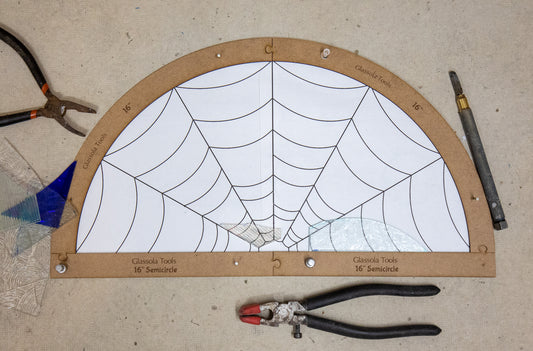 Glassola Tools Large Semicircle Layout Frame, with Sample Pattern
