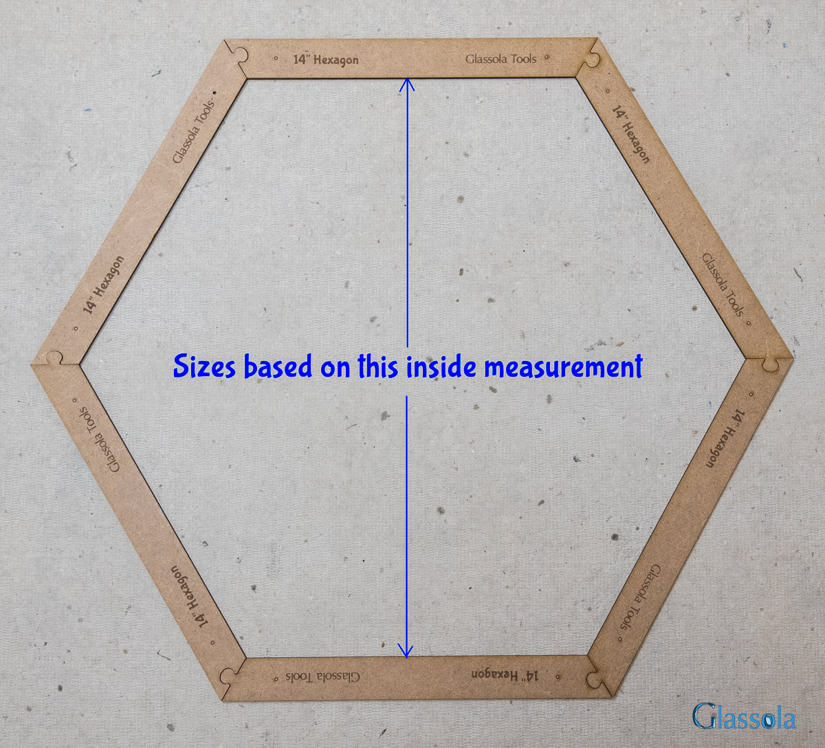 Glassola Tools Large Hexagon Layout Frame, with Measurements