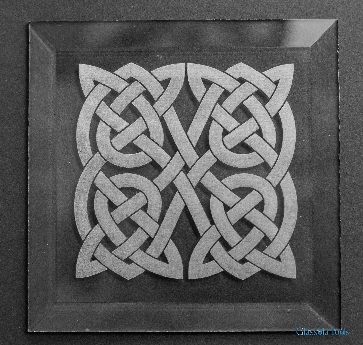 Engraved Bevel - Celtic Knot Square