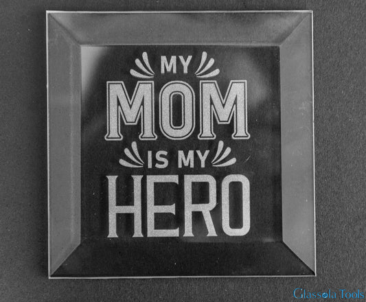 Engraved Bevel - Mom Hero