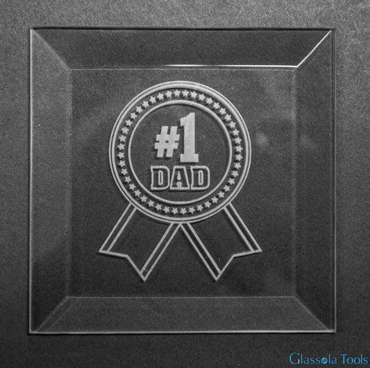 Engraved Bevel - Dad - #1 Dad Ribbon