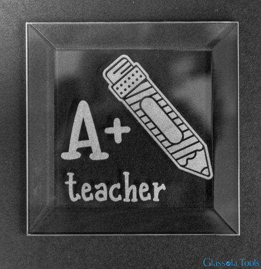 Engraved Bevel - Teacher - A+ Teacher (Square)