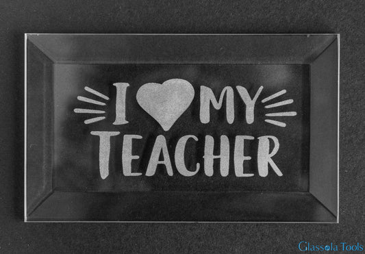 Engraved Bevel - Teacher - I Heart My Teacher