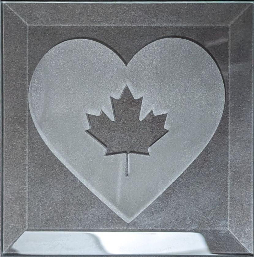 Engraved Bevel - Canada Heart