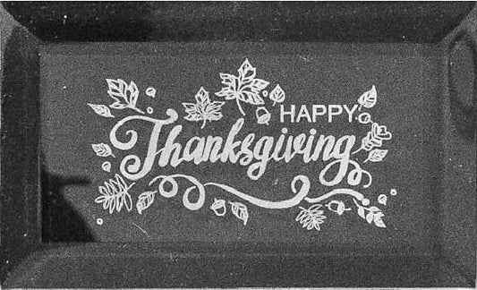 Happy Thanksgiving Ractangular Engraved Bevel