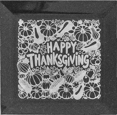 Happy Thanksgiving Square Engraved Bevel
