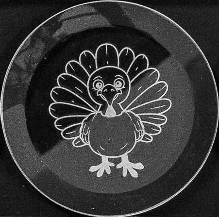 Cartoon Turkey Engraved Bevel