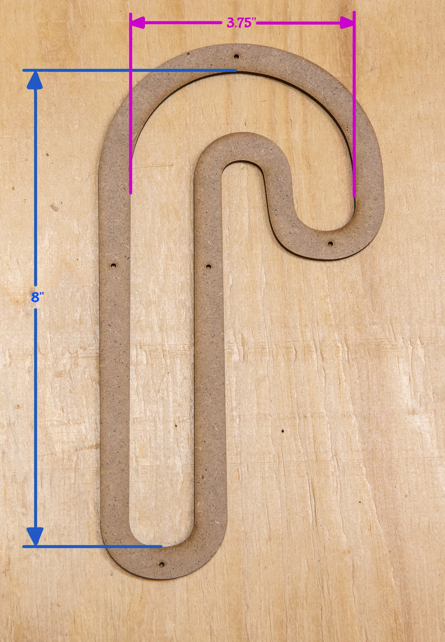 Glassola Tools Candy Cane Ornament Layout Frame, with Measurements