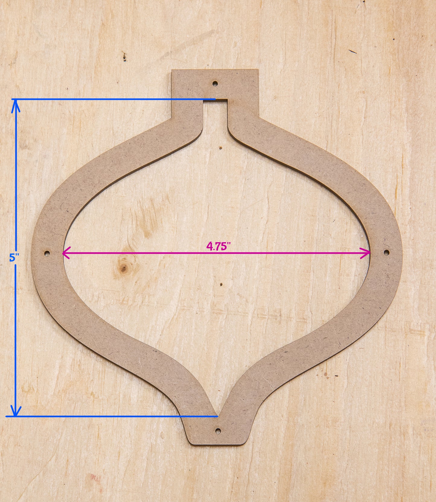 Glassola Tools Wide Pointed Ornament Layout Frame, with Measurements
