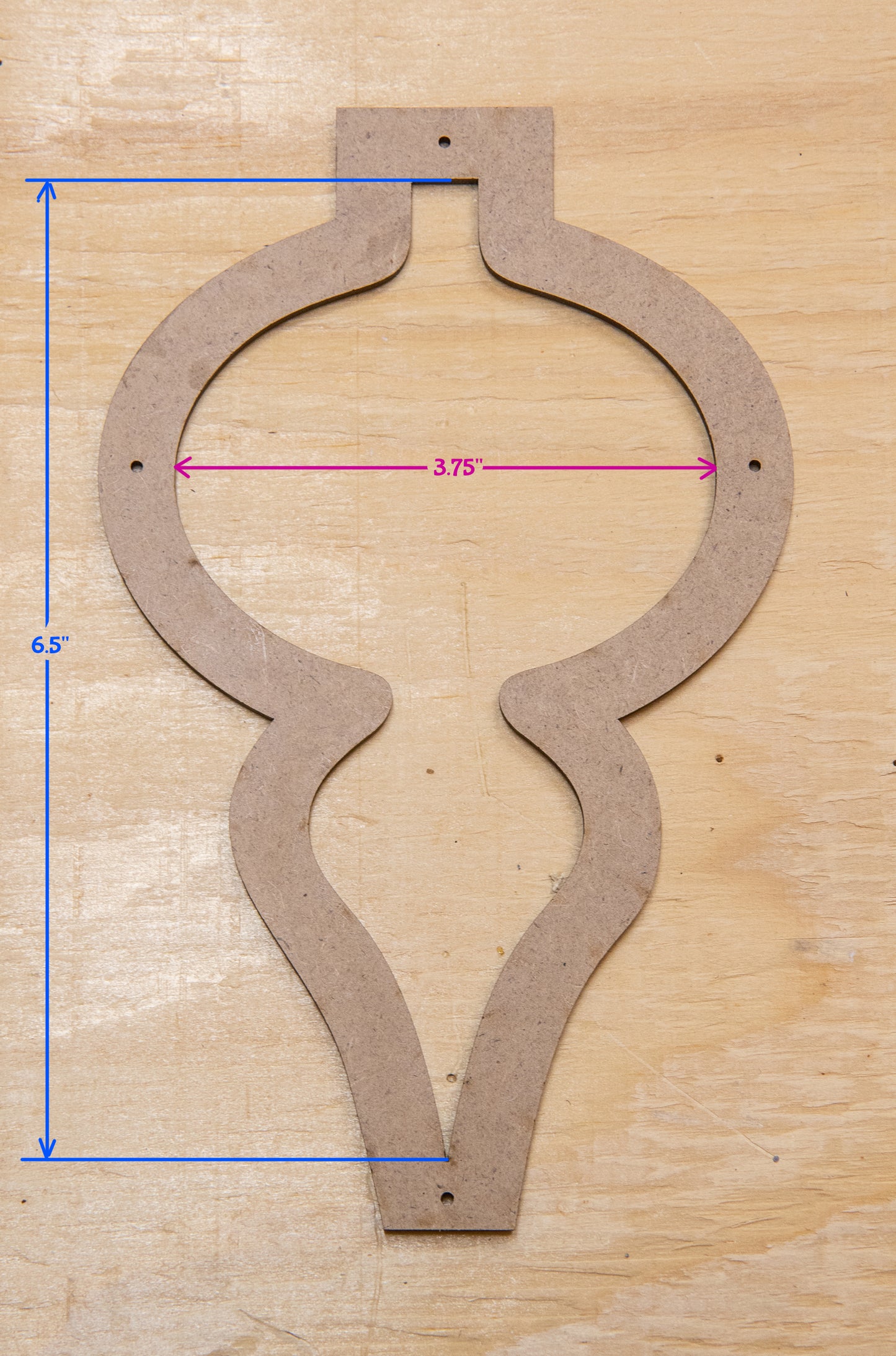 Glassola Tools Double Curve Ornament Layout Frame, with Measurements