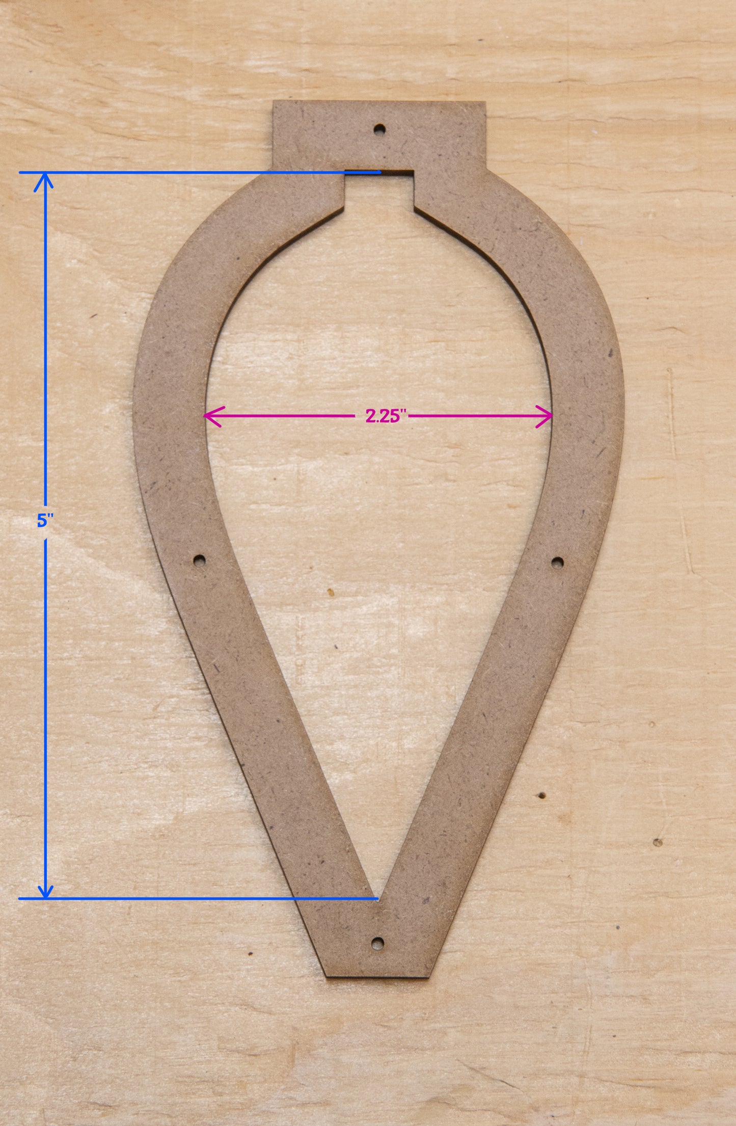 Glassola Tools Teardrop Ornament Layout Frame, with Measurements