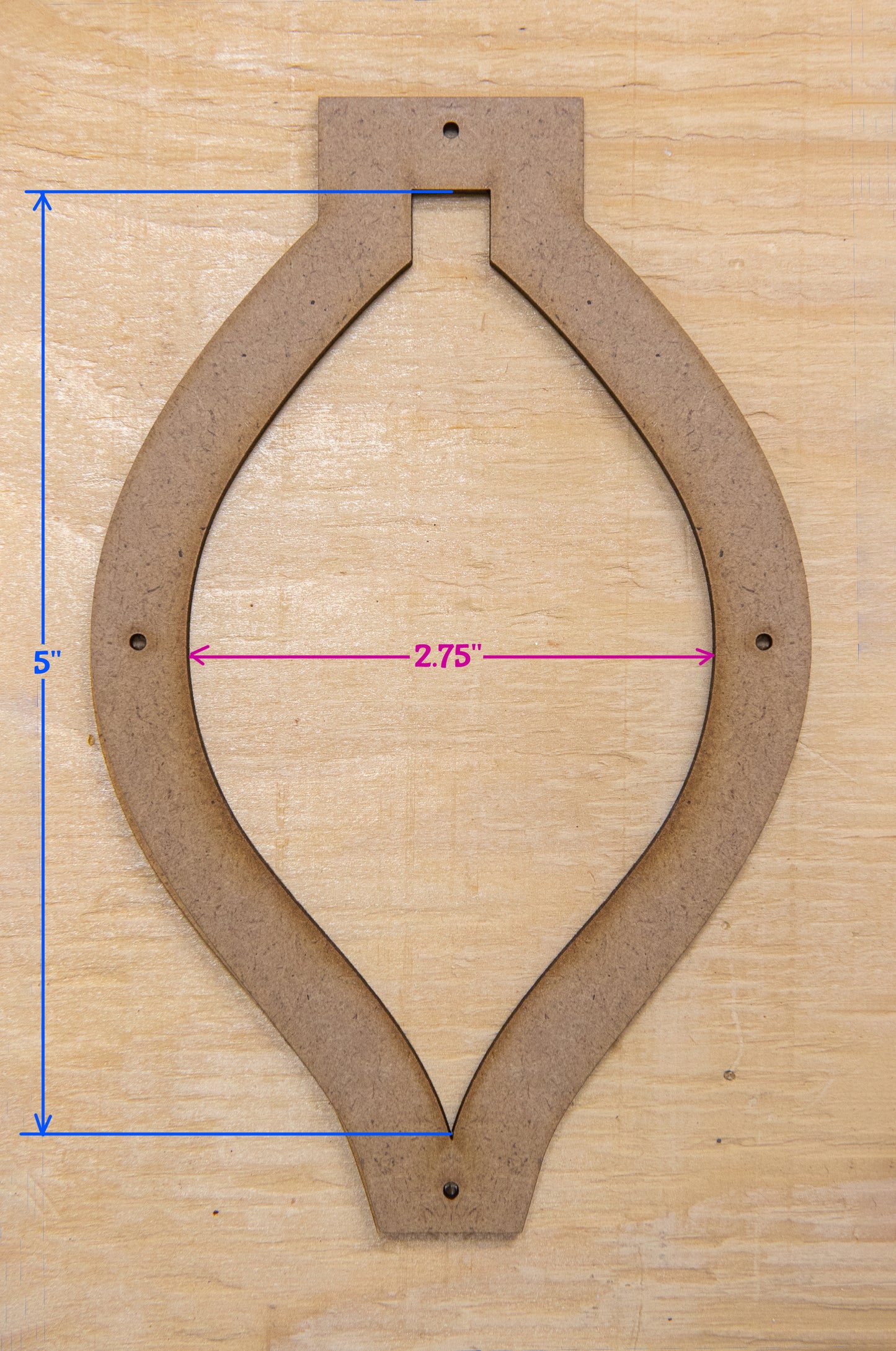 Glassola Tools Medium Pointed Ornament Layout Frame, with Measurements