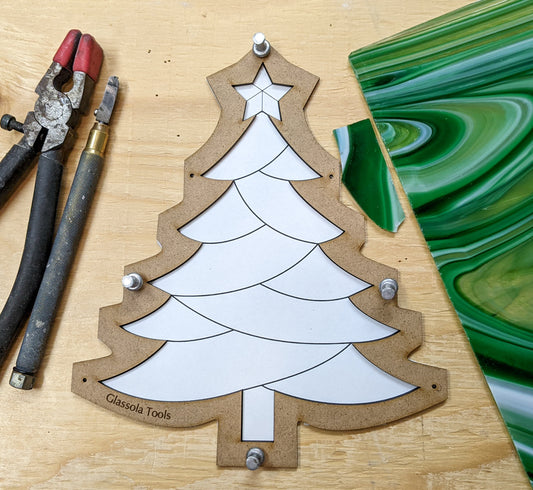 Glassola Tools Christmas Tree Ornament Layout Frame, with Sample Pattern