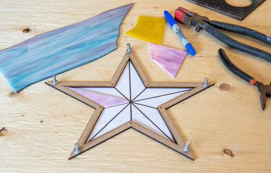 Star-shaped Stained Glass Layout Frames